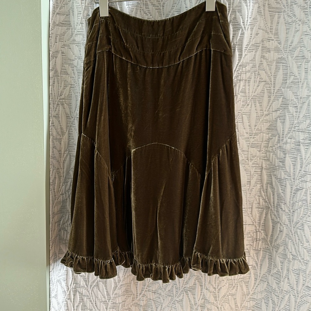 Odille velvet midi skirt